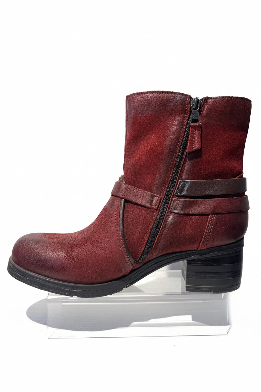 Miz Mooz Leather Booties - Burgundy