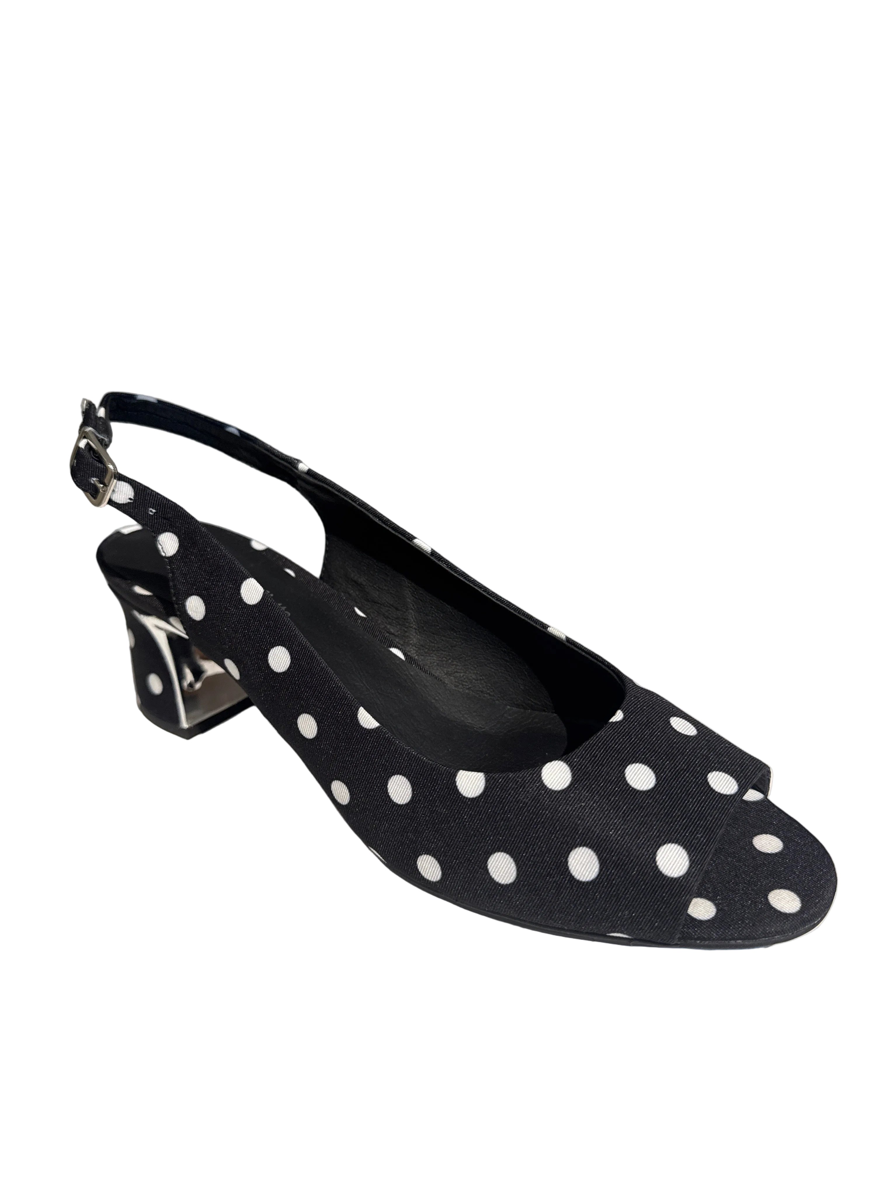 Django and Juliette Jackiest Slingback Peep Toe Heel