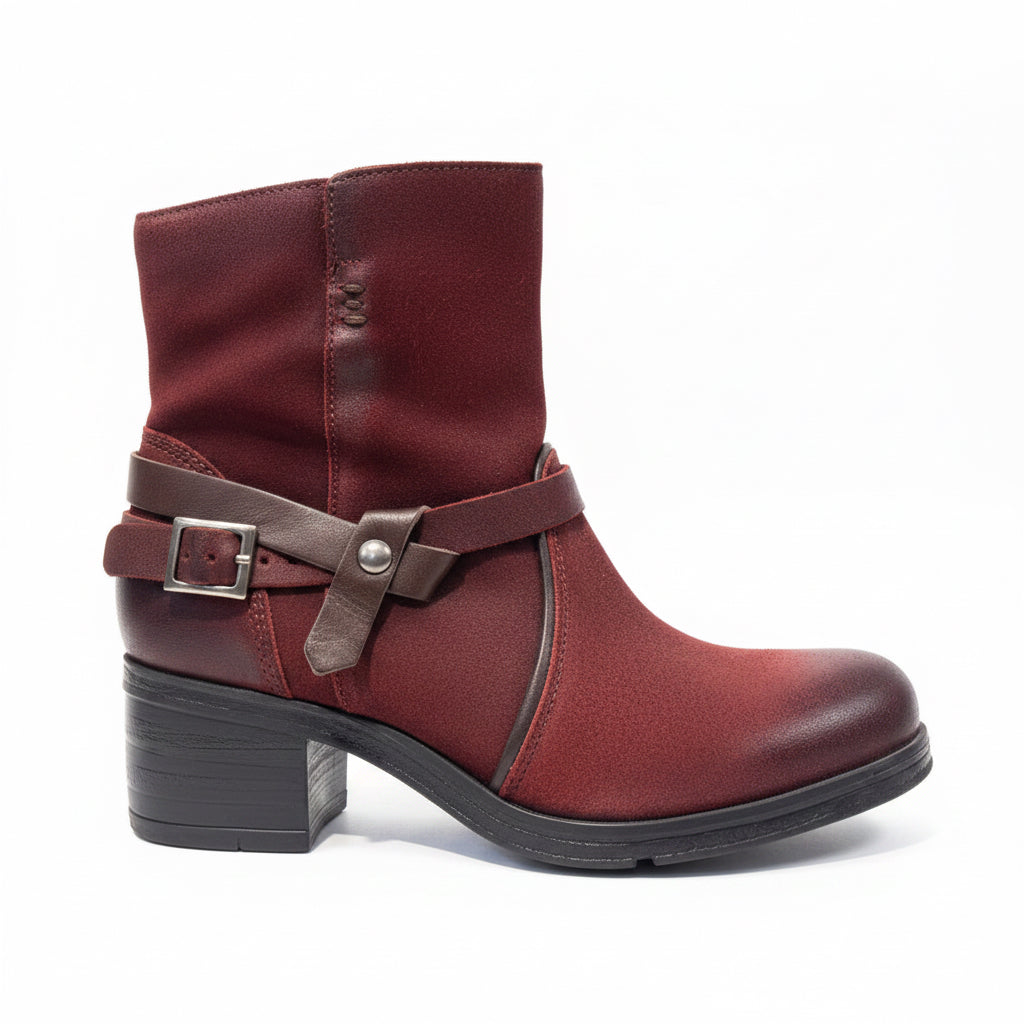 Miz Mooz Leather Booties - Burgundy