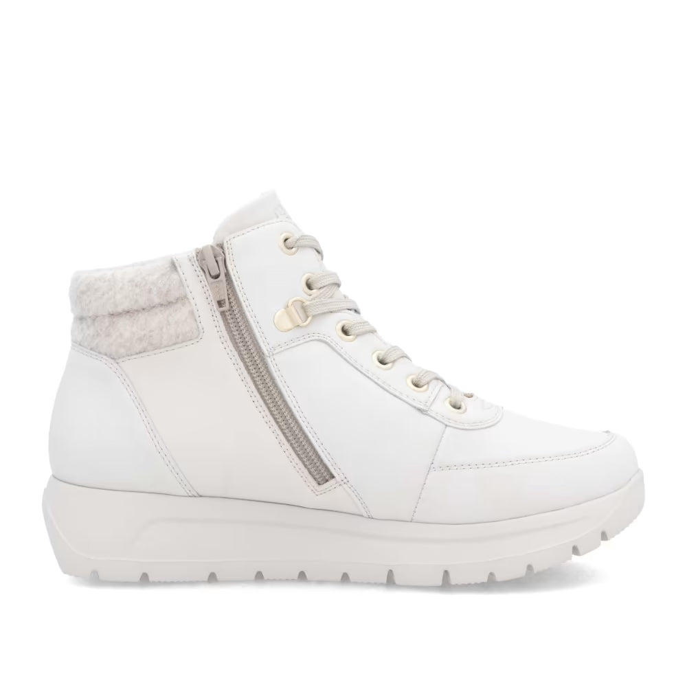 Remonte Women's Lace-Up Platform Ankle Boot - White