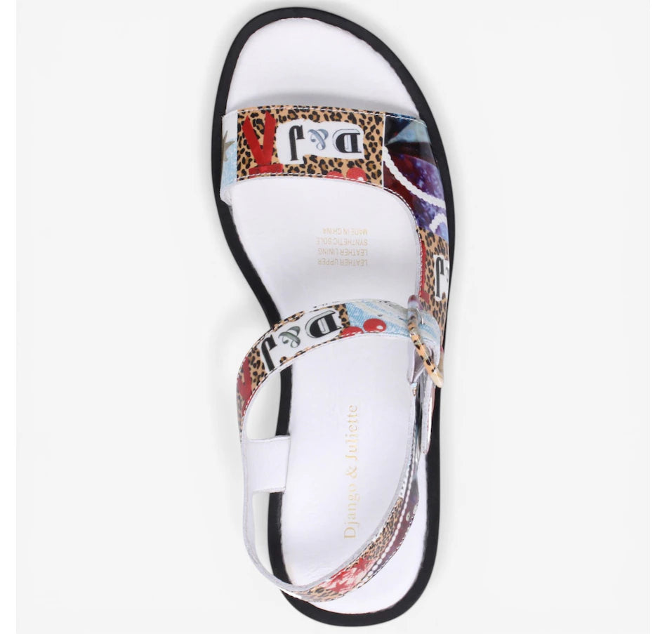 Django & Juliette Figg Platform Sandal - Collage Print
