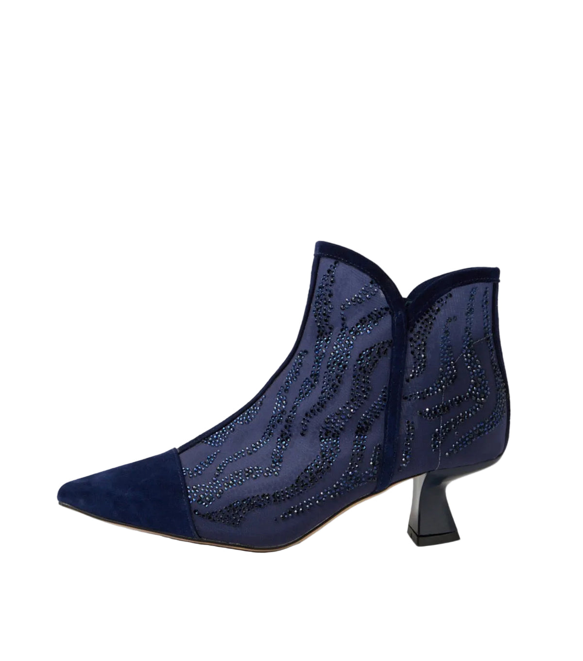 Django and Juliette Blue Mesh and Suede Bootie