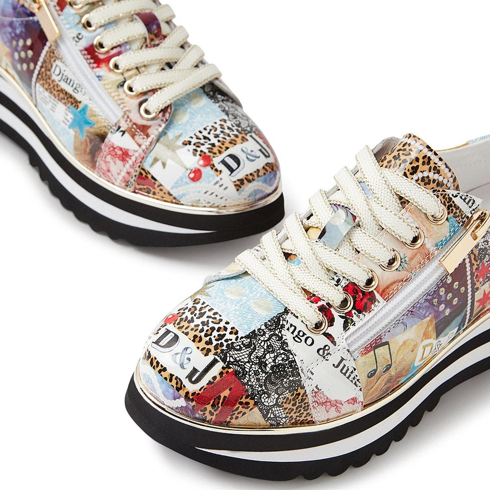 Django & Juliette Eammes Platform Sneaker - Collage Print