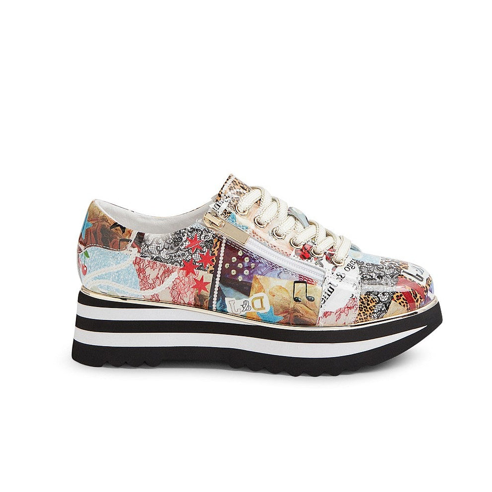 Django & Juliette Eammes Platform Sneaker - Collage Print
