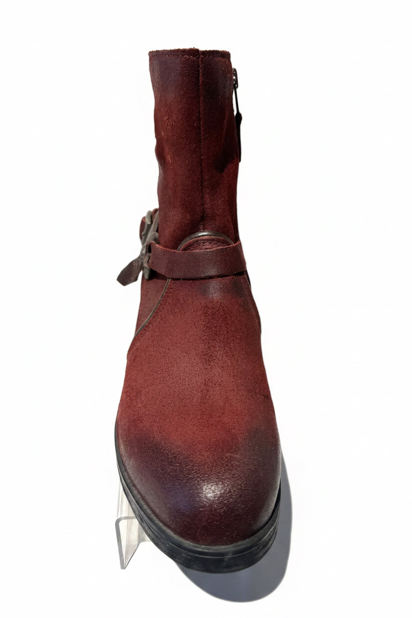 Miz Mooz Leather Booties - Burgundy