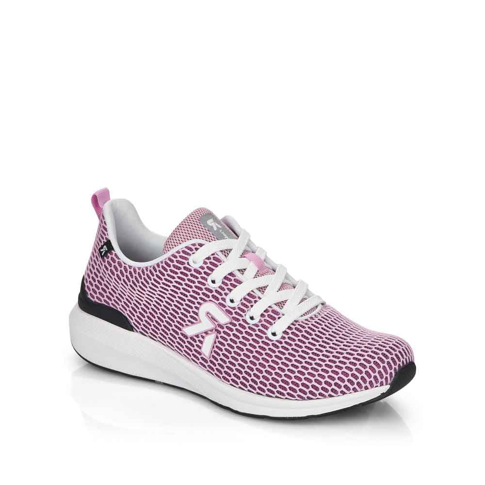 Rieker Women's Lightweight Mesh Lace-up Sneaker - Pink