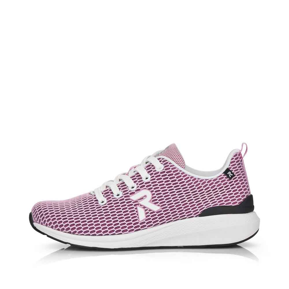 Rieker Women's Lightweight Mesh Lace-up Sneaker - Pink