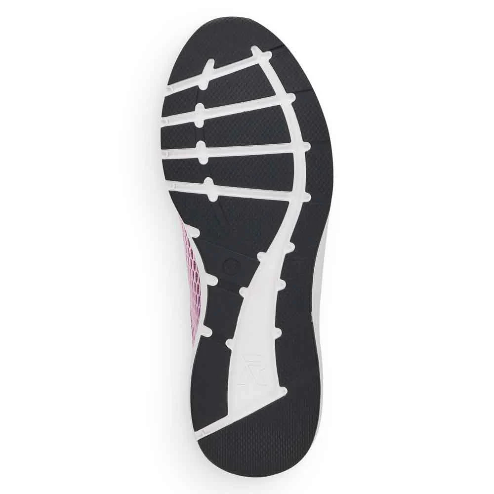 Rieker Women's Lightweight Mesh Lace-up Sneaker - Pink