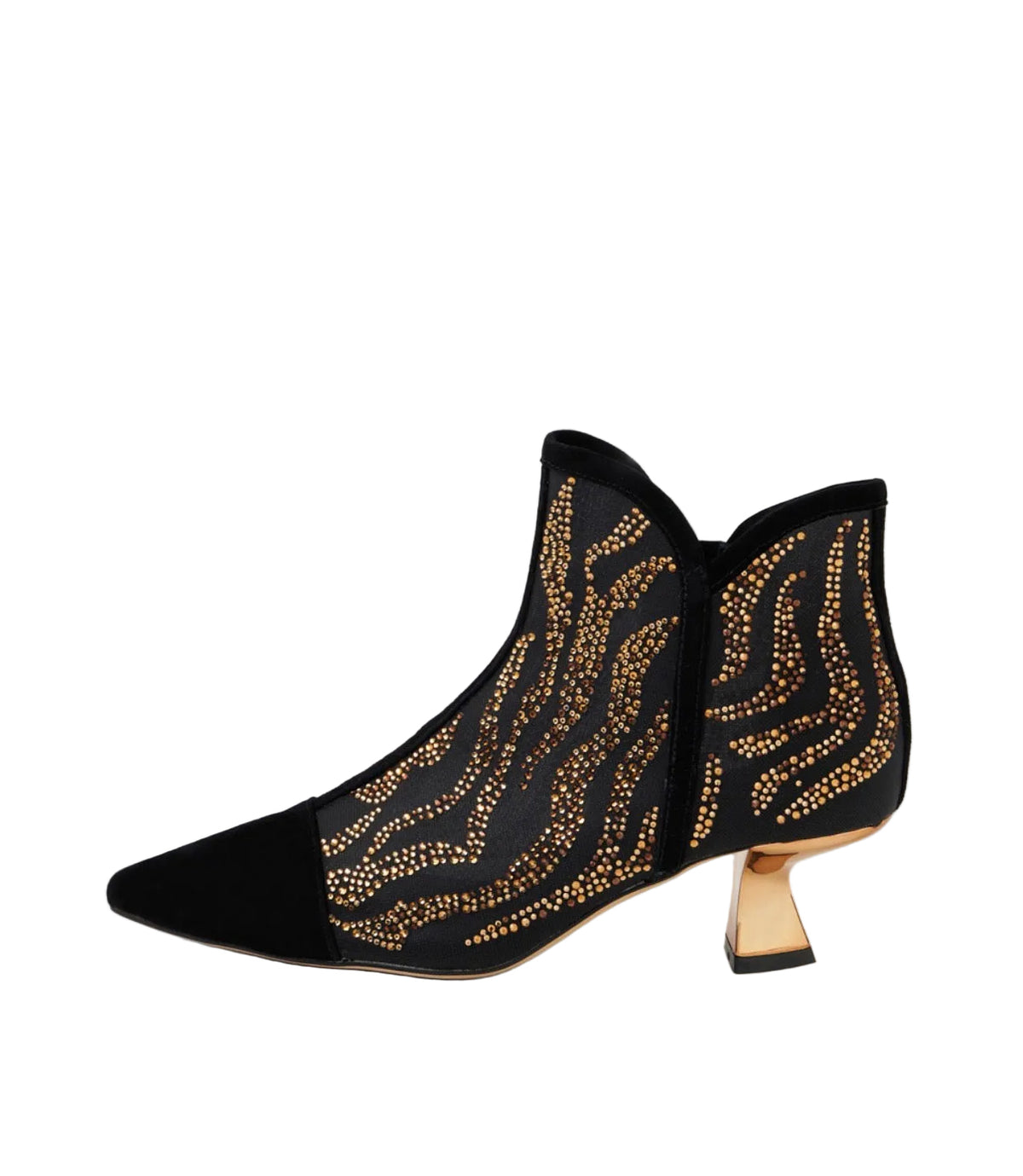 Django and Juliette Bronze Mesh and Suede Bootie