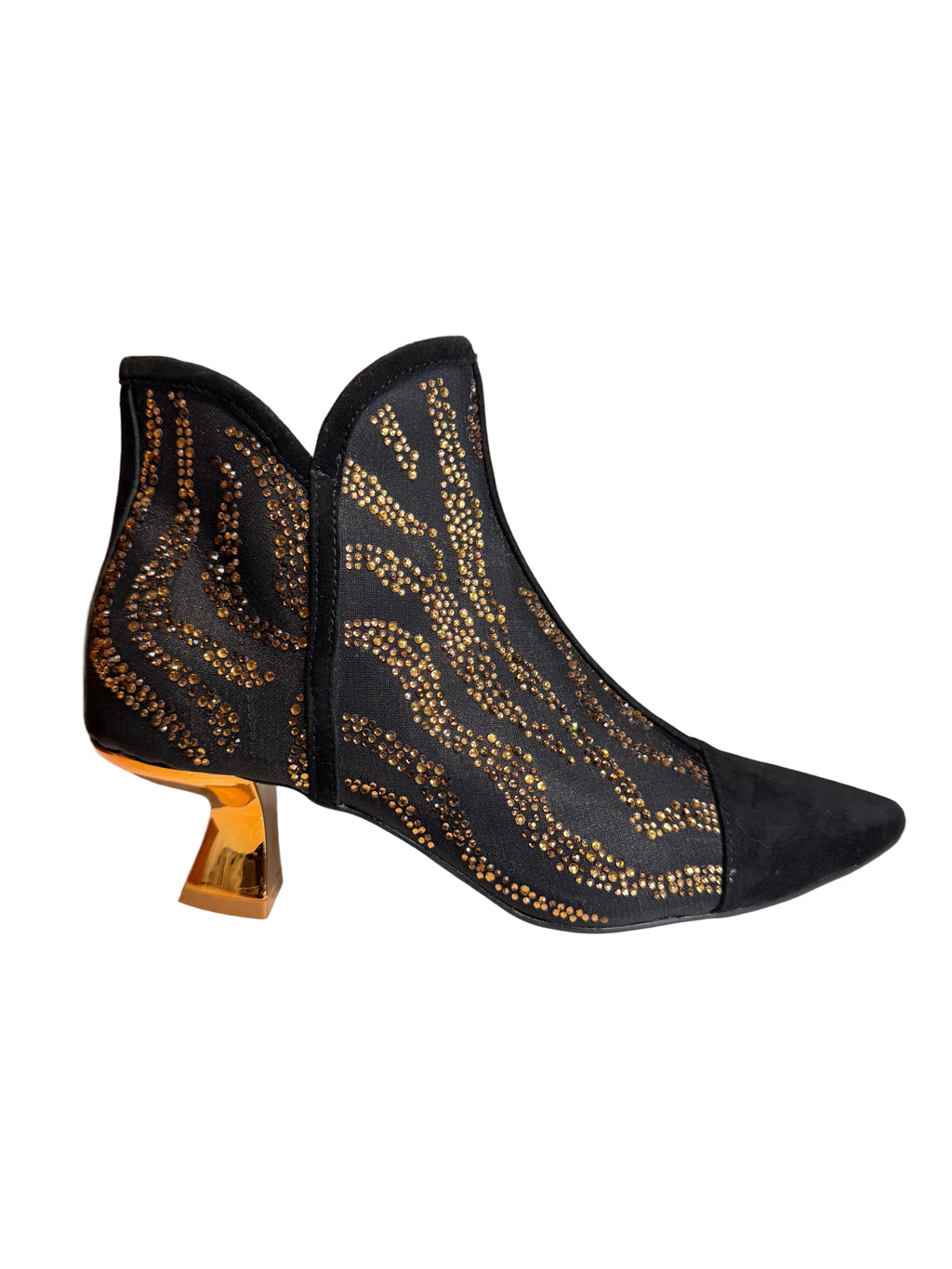 Django and Juliette Bronze Mesh and Suede Bootie