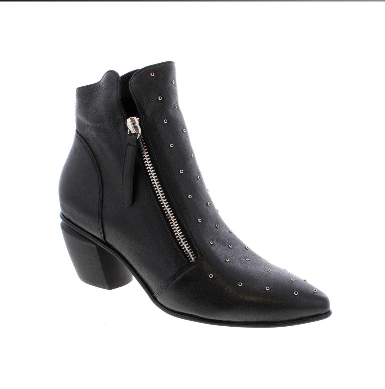 Django and Juliette Black Studded Leather Booty