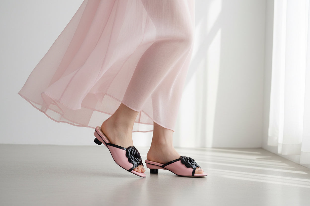 Django and Juliette Pink kitten heel sandal