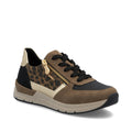 Rieker Women's Lace-up Zip Sneaker - Brown Combination