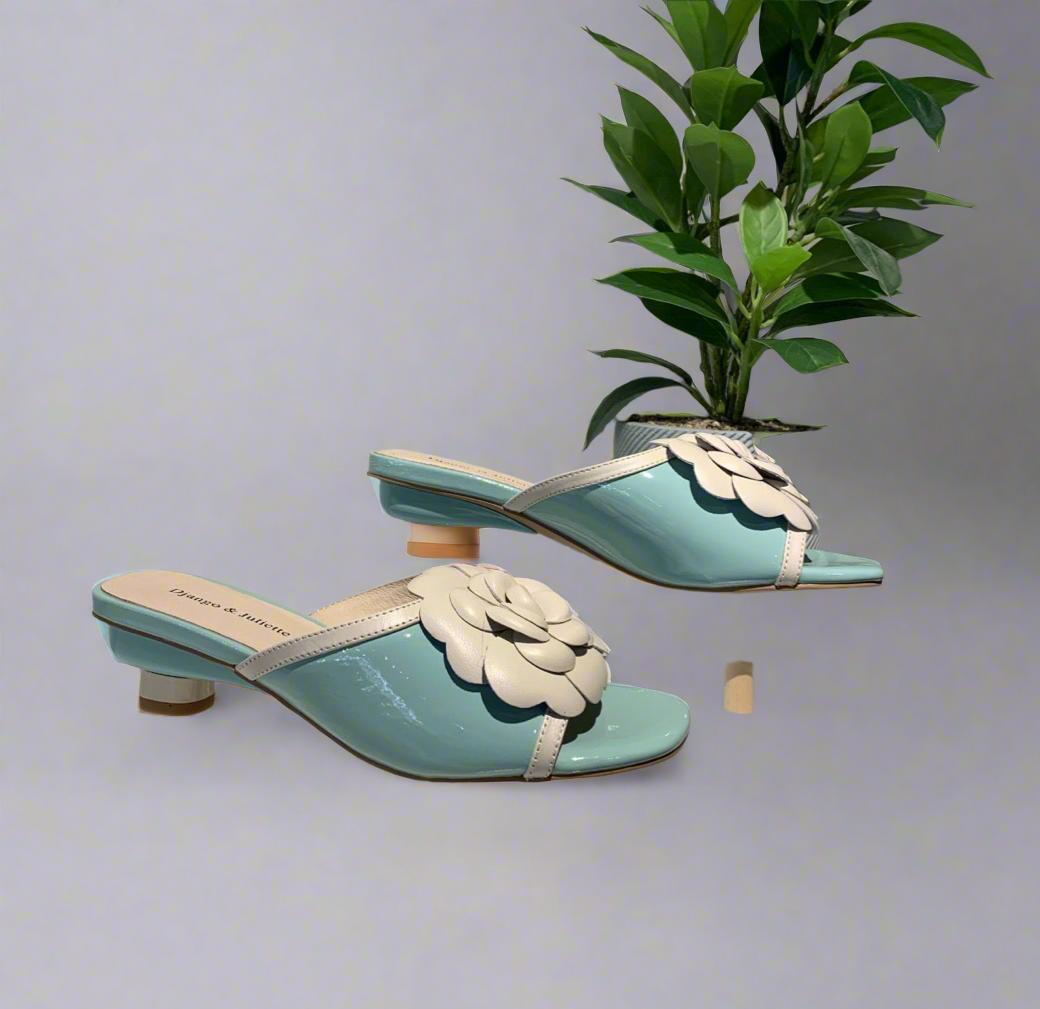 Django and Juliette Blue kitten heel sandal