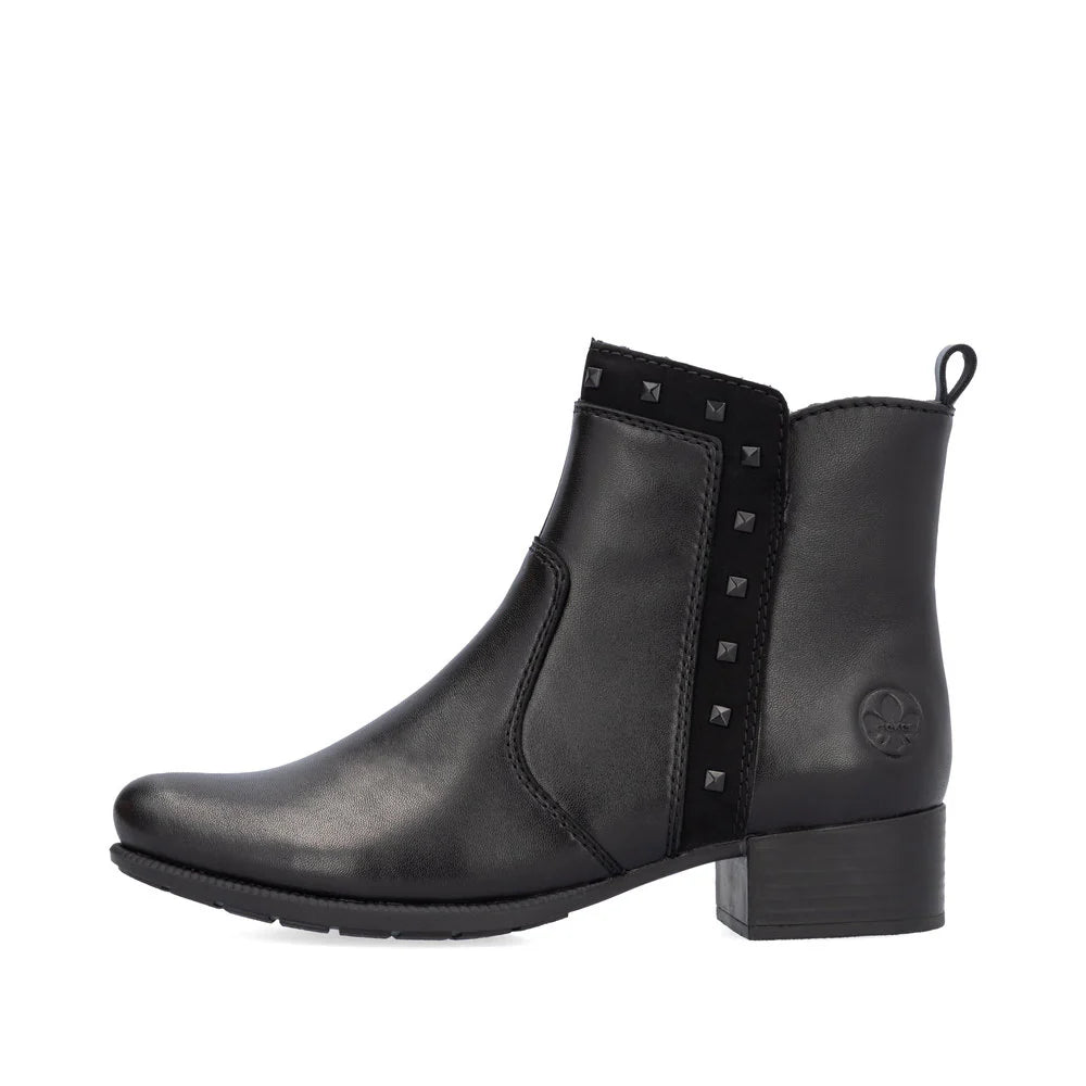 Rieker Women's Stud Detail Ankle Boot - Black