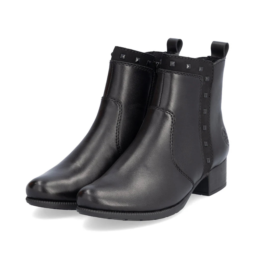 Rieker Women's Stud Detail Ankle Boot - Black