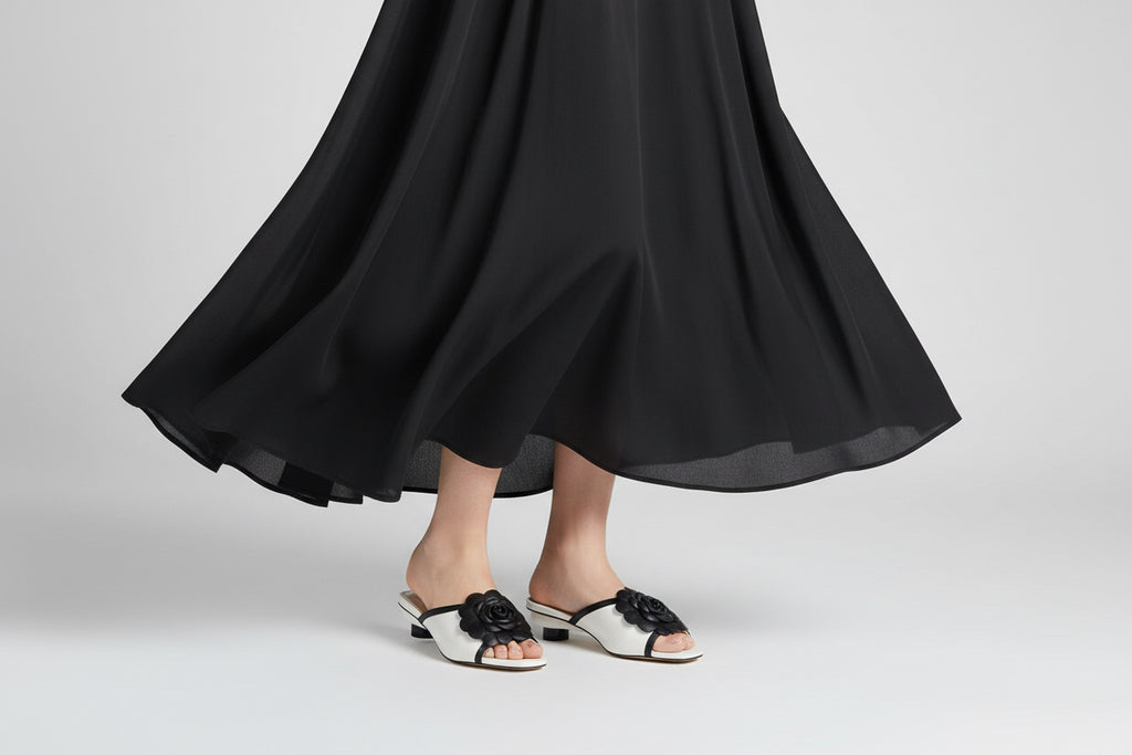 Django and Juliette Black / White kitten heel