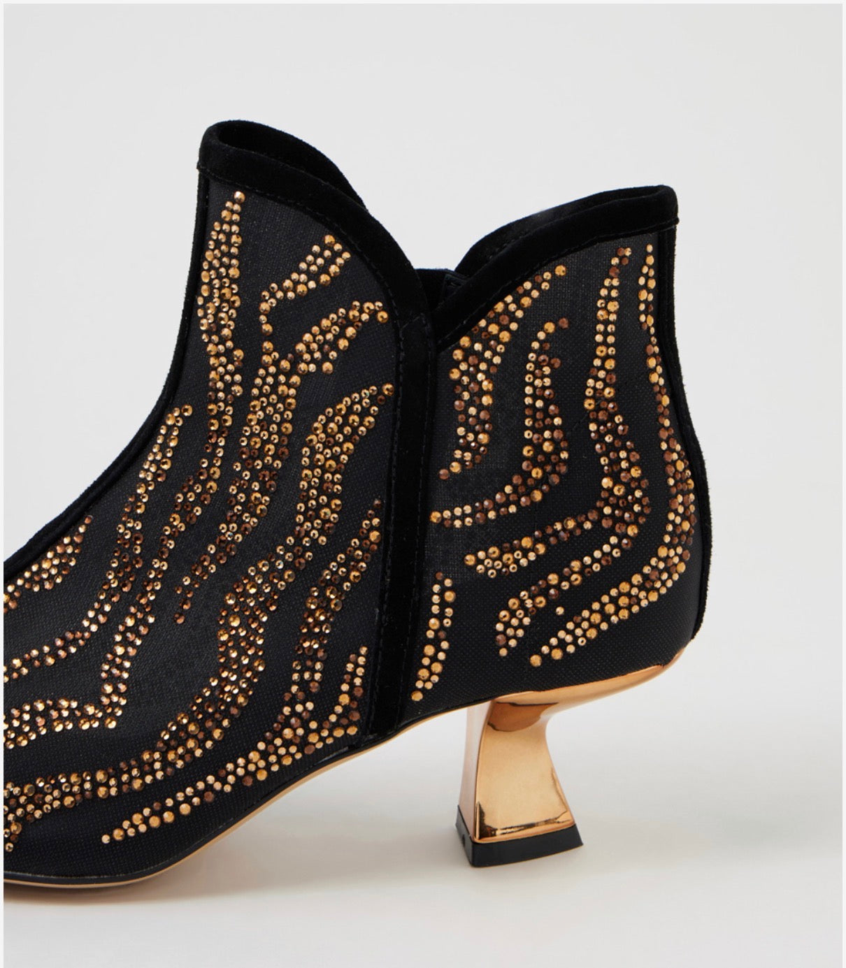 Django and Juliette Bronze Mesh and Suede Bootie