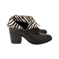 Django and Juliette Zenon Black Zebra Print Leather Booty