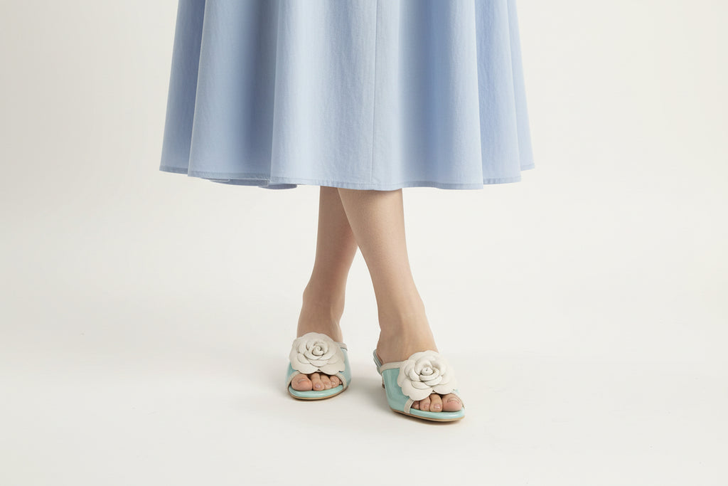 Django and Juliette Blue kitten heel sandal