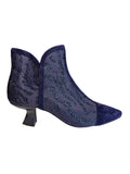 Django and Juliette Blue Mesh and Suede Bootie