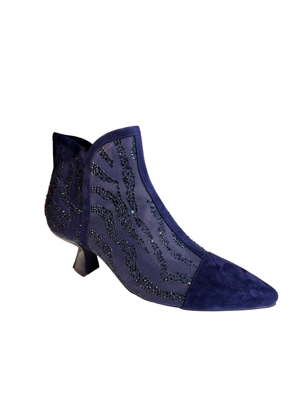 Django and Juliette Blue Mesh and Suede Bootie