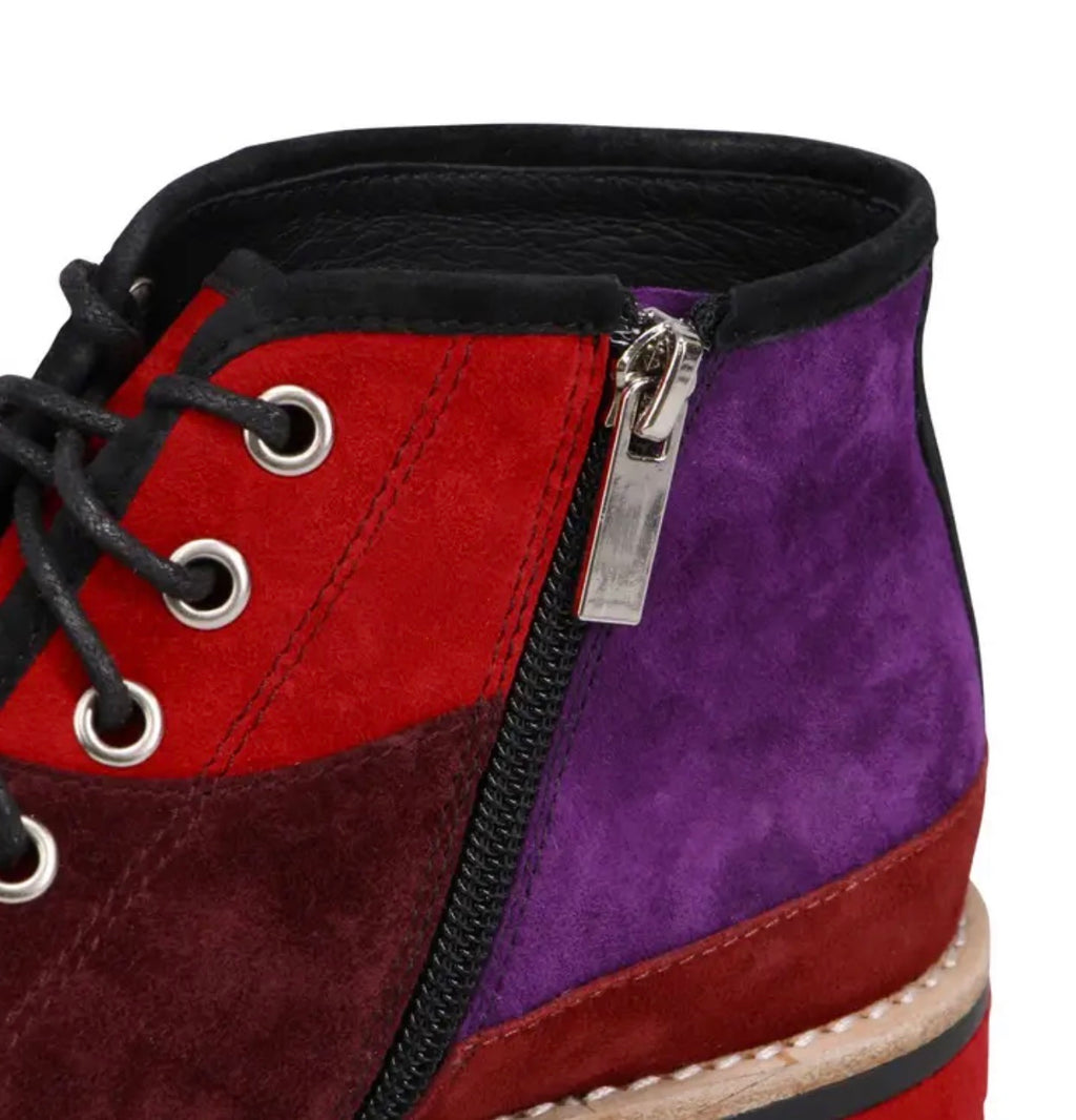 Red Purple multi suede Django and Juliette Regine Booty