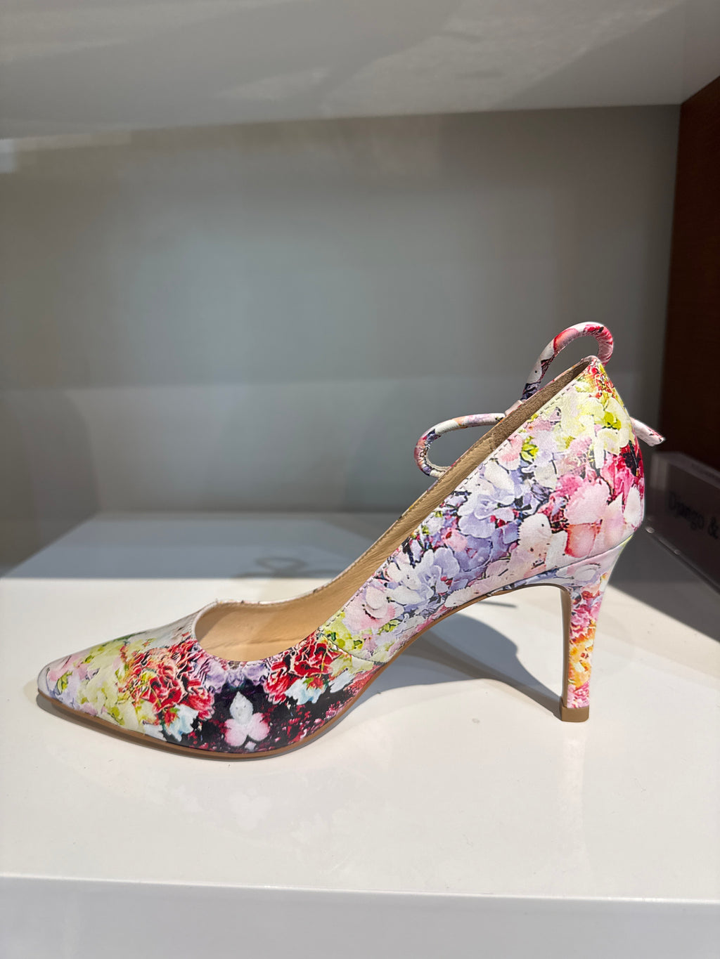 Django and Juliette Badler Floral Leather Heel