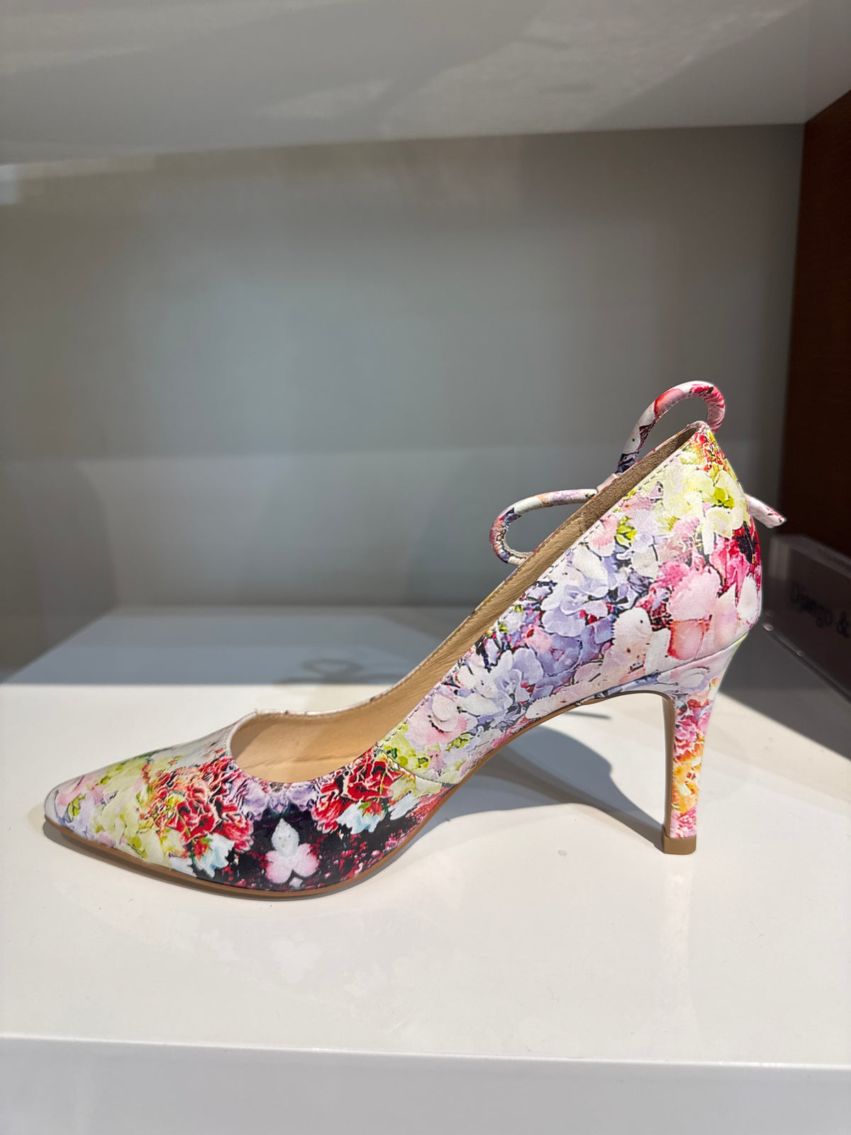 Django and Juliette Badler Floral Leather Heel