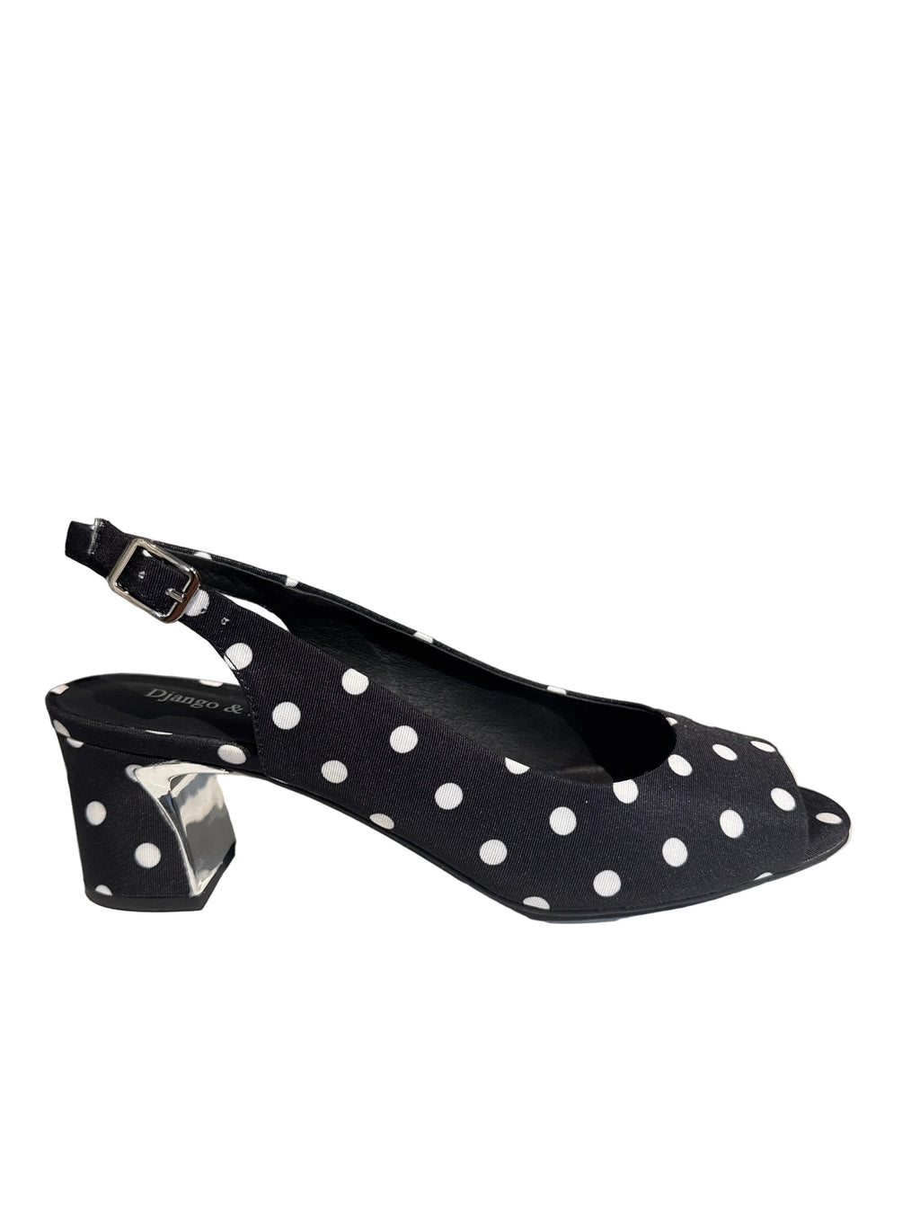Django and Juliette Jackiest Slingback Peep Toe Heel