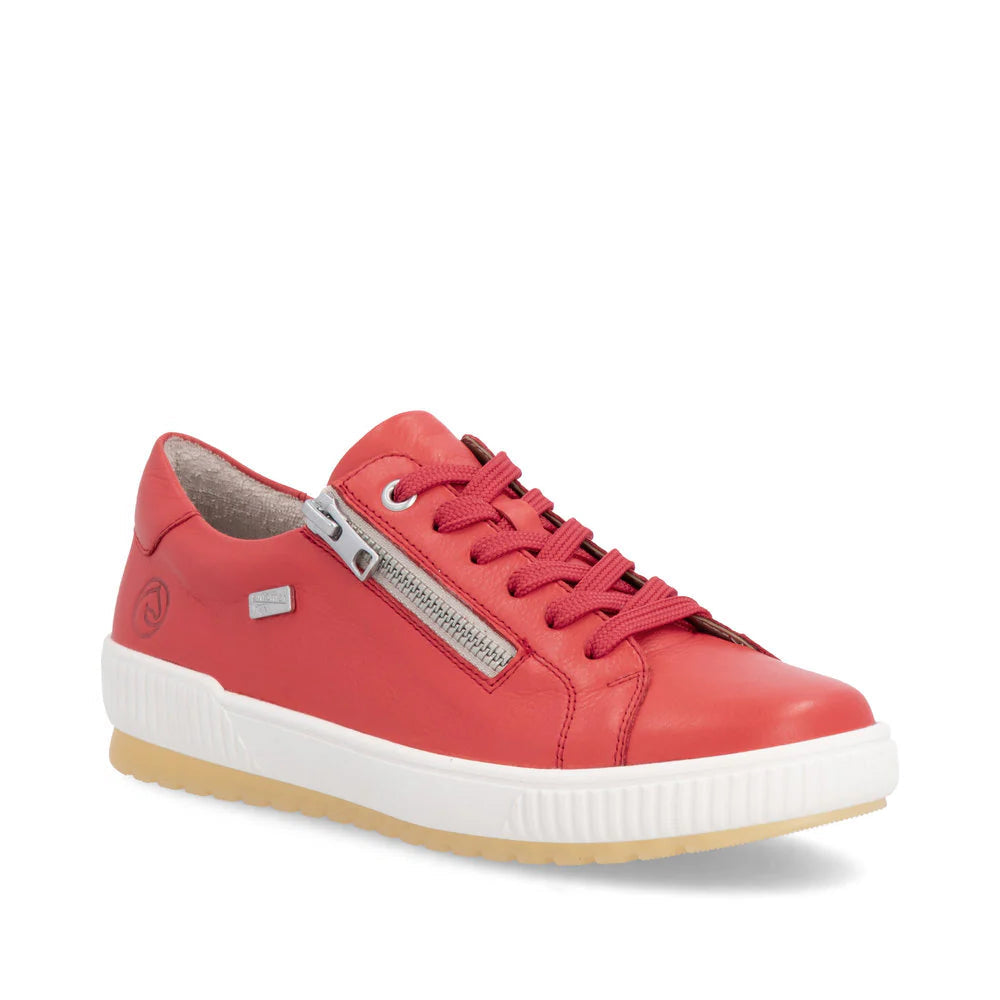 Remonte Women's Lace-up Zip Sneaker - Red