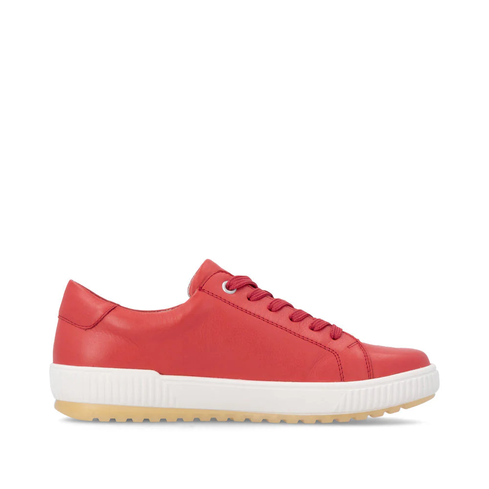 Remonte Women's Lace-up Zip Sneaker - Red