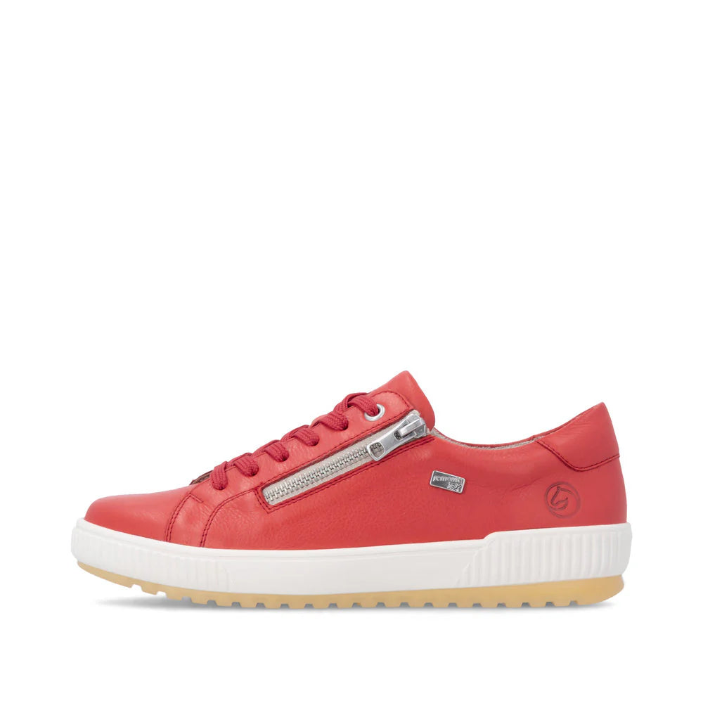Remonte Women's Lace-up Zip Sneaker - Red