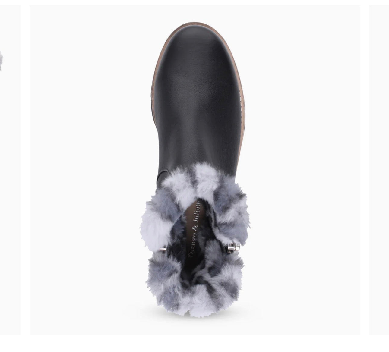 Django and Juliette Dlinga Black Leather Bootie Leopard