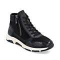 Remonte Women's Lace-up Zip Ankle Sneaker - Black