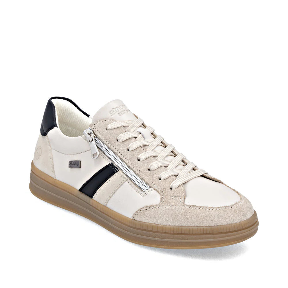 Remonte Women's Lace-up Zip Sneaker - Beige Combination