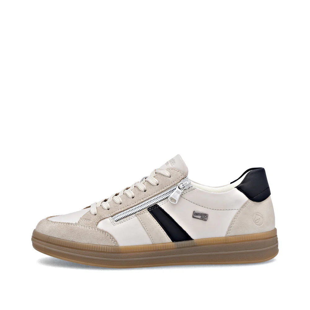 Remonte Women's Lace-up Zip Sneaker - Beige Combination
