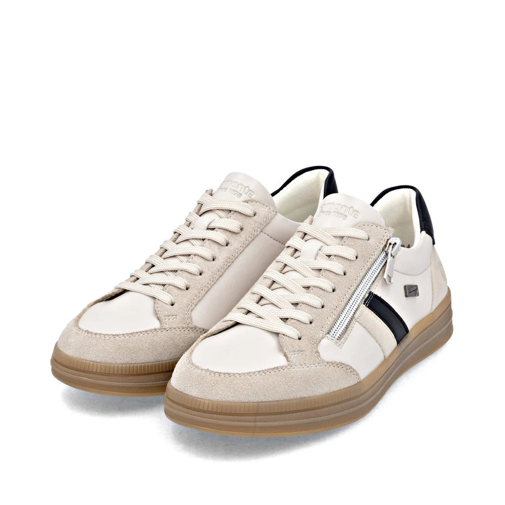 Remonte Women's Lace-up Zip Sneaker - Beige Combination
