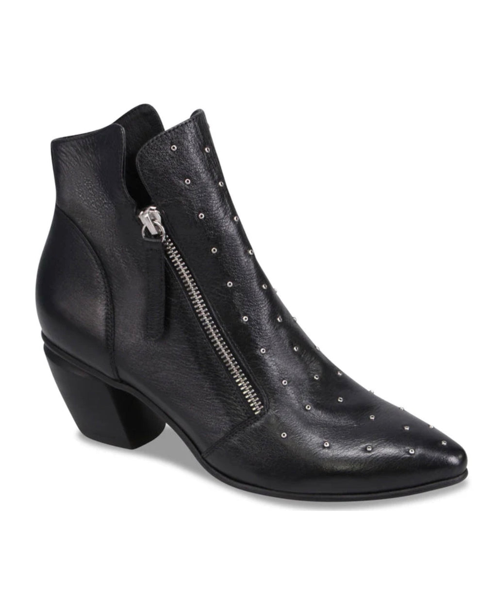 Django and Juliette Black Studded Leather Booty