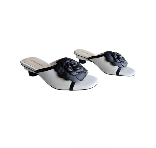 Django and Juliette Black / White kitten heel