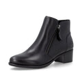 Remonte Double Zip Leather Booties Black
