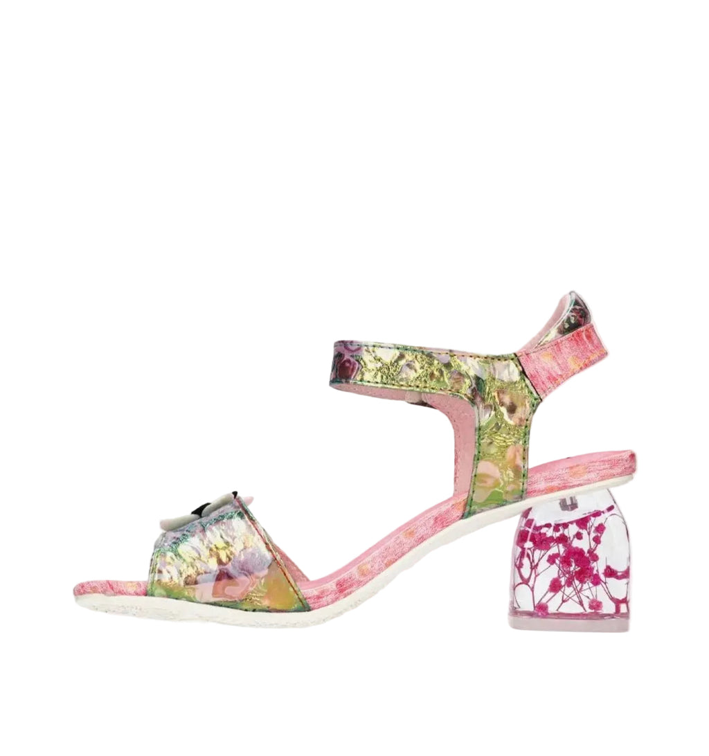 Laura Vita Rose Pink Block Heel Sandal