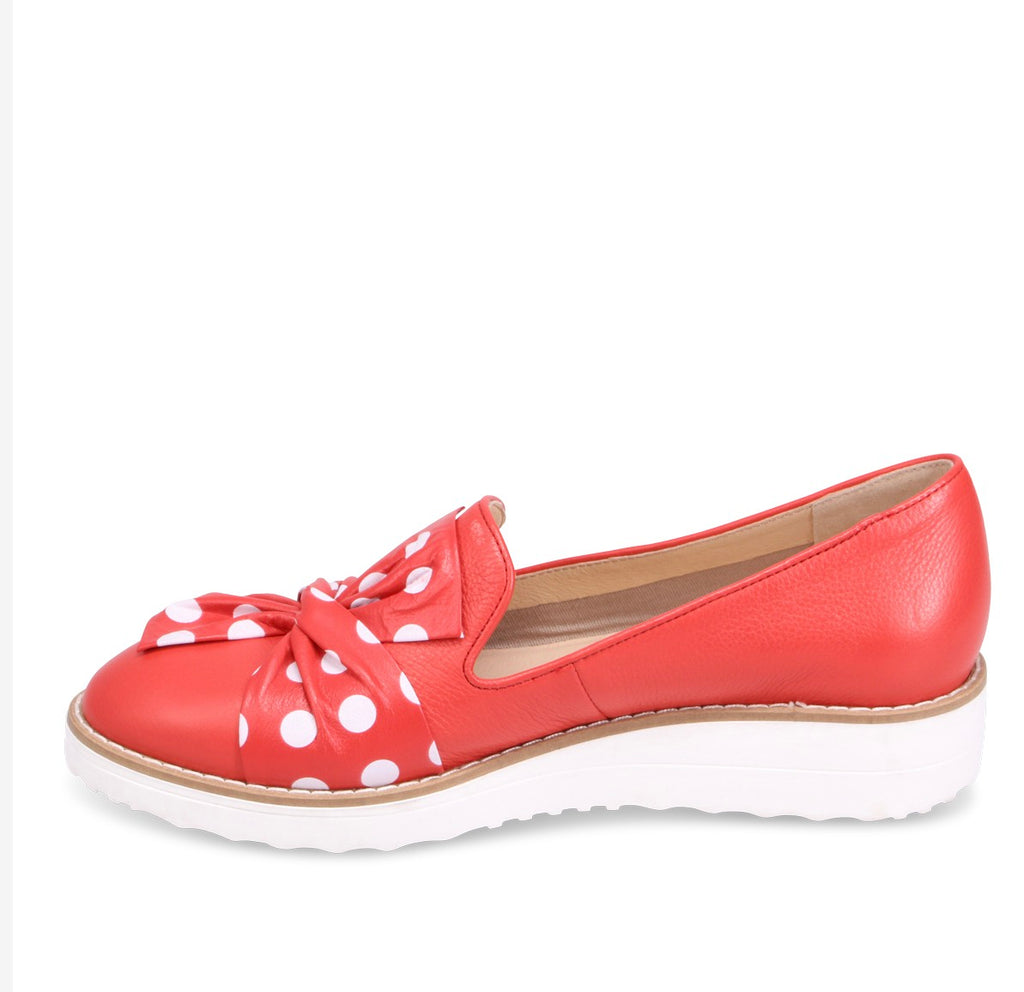 Django and Juliette Oclem Leather Loafer Red polka dot