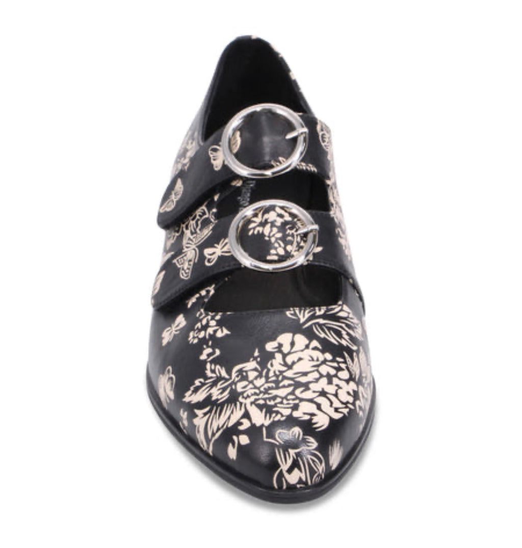 Django and Juliette Leather Floral Print Shoe