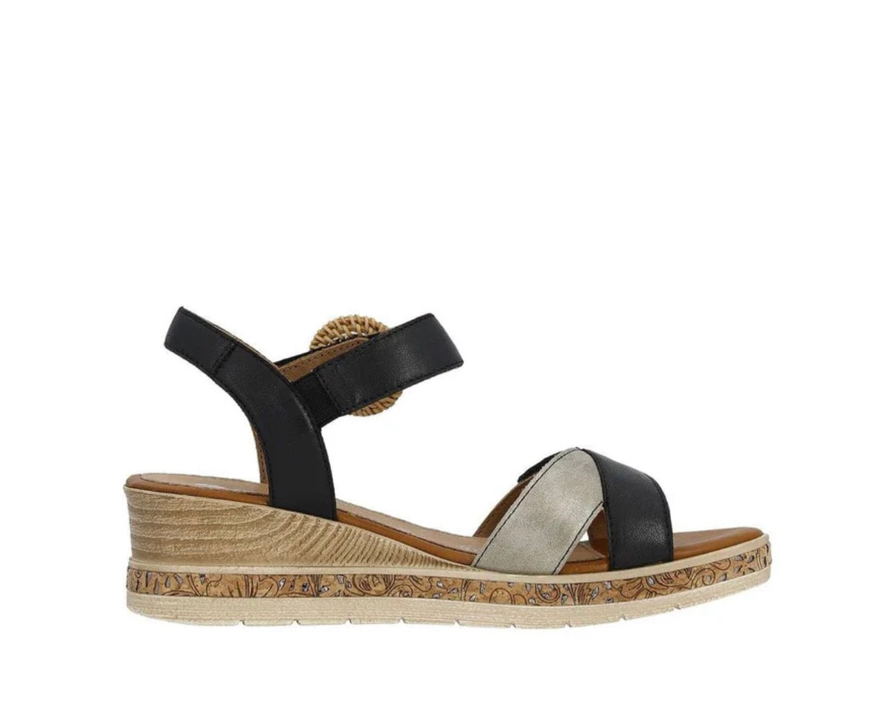 Remonte Black Adjustable Wedge Sandals (Copy)