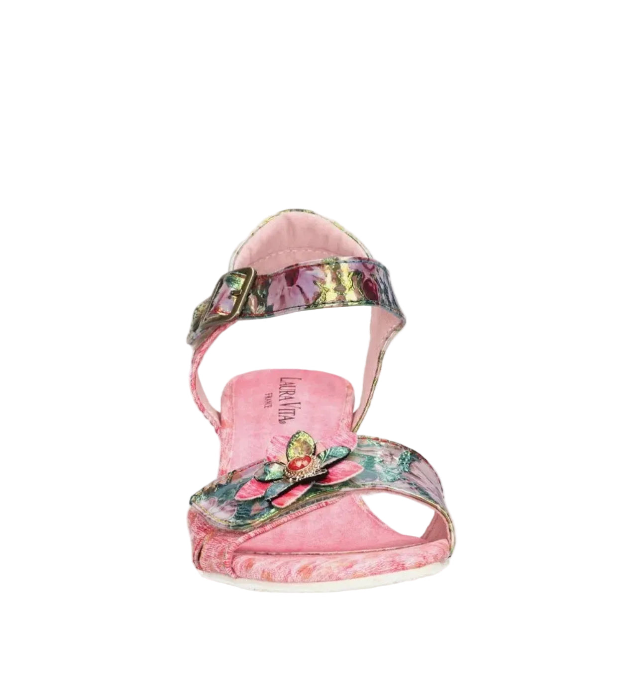 Laura Vita Rose Pink Block Heel Sandal