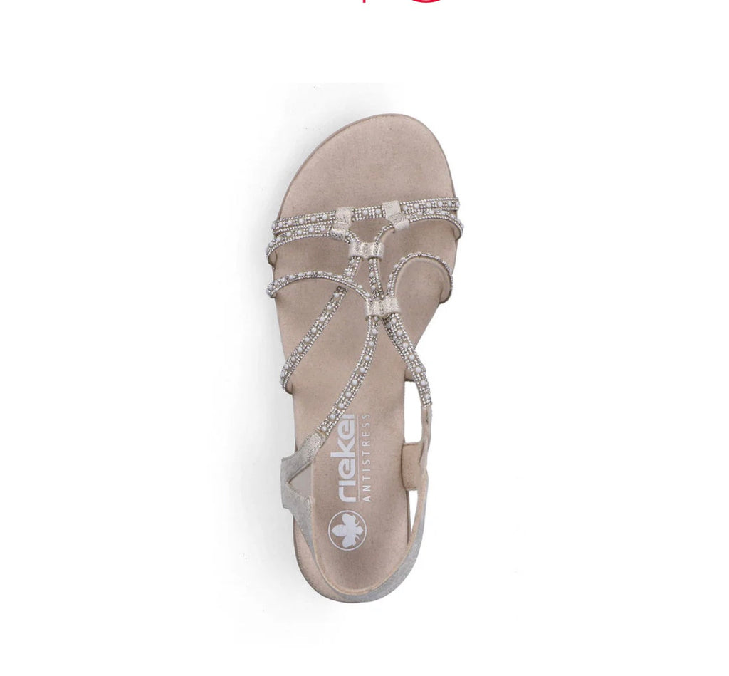 Rieker Beige Women’s Sparkly Sandals 64970