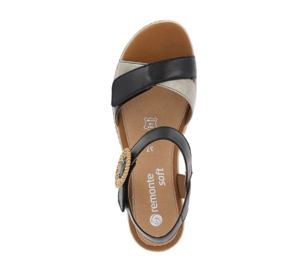 Remonte Black Adjustable Wedge Sandals (Copy)