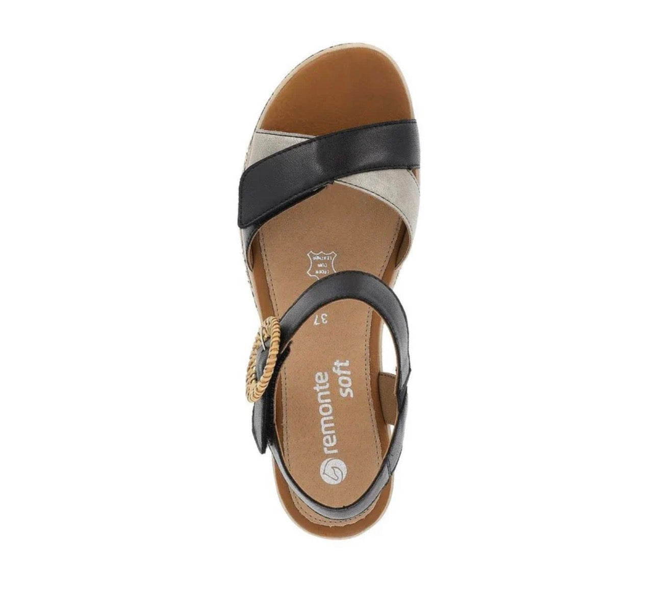 Remonte Black Adjustable Wedge Sandals (Copy)