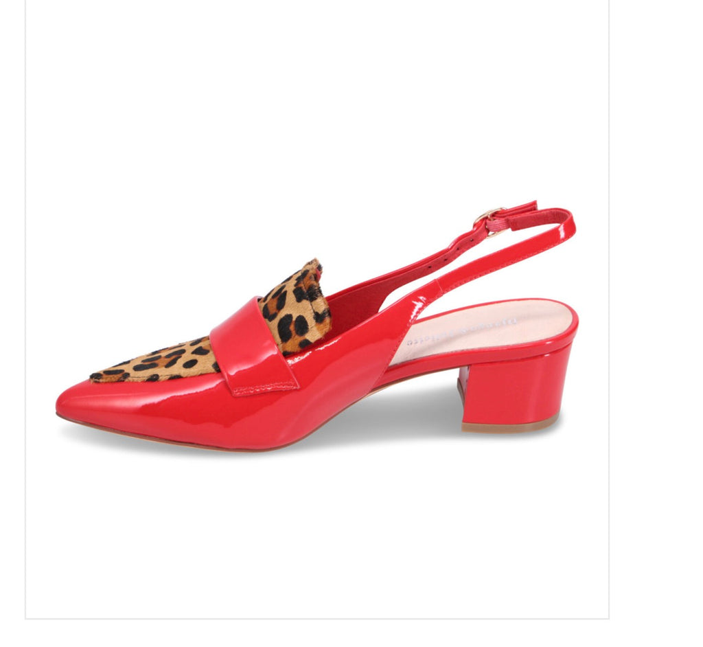 Django and Juliette Red Leopard Aiday Slingback